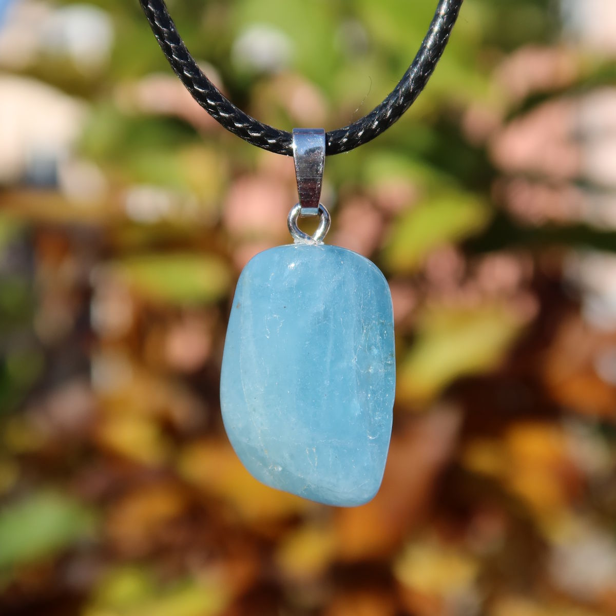 Natürlicher Aquamarin Anhänger 25mm - Ausgeglichenheit und frische Energie - UNIKAT Nr. 17, hellblau, einzigartiger Schmuck.