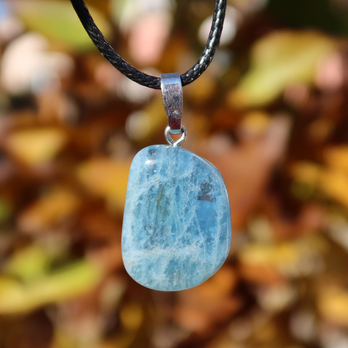 1A Qualität Aquamarin Anhänger 26mm - Ausgeglichenheit und frische Energie - UNIKAT Nr. 1, hellblauer Edelstein an Halskette