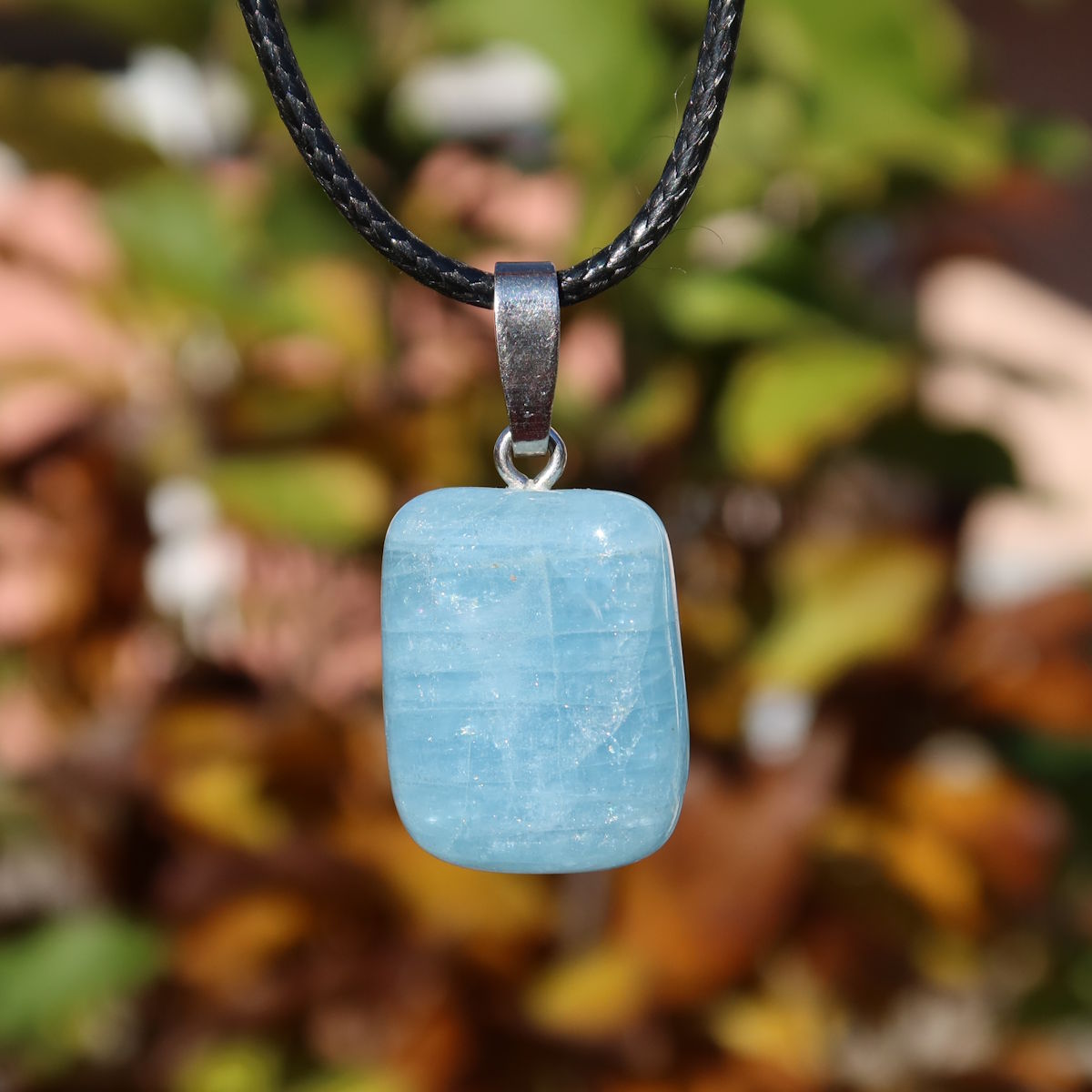 1A Qualität Aquamarin Anhänger 20mm - Ausgeglichenheit und frische Energie - UNIKAT Nr. 25