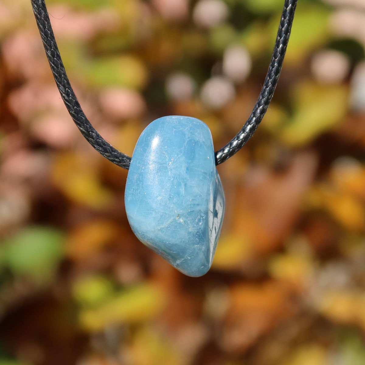 1A Qualität Aquamarin gebohrt 29mm - Ausgeglichenheit und frische Energie - UNIKAT Nr. 15