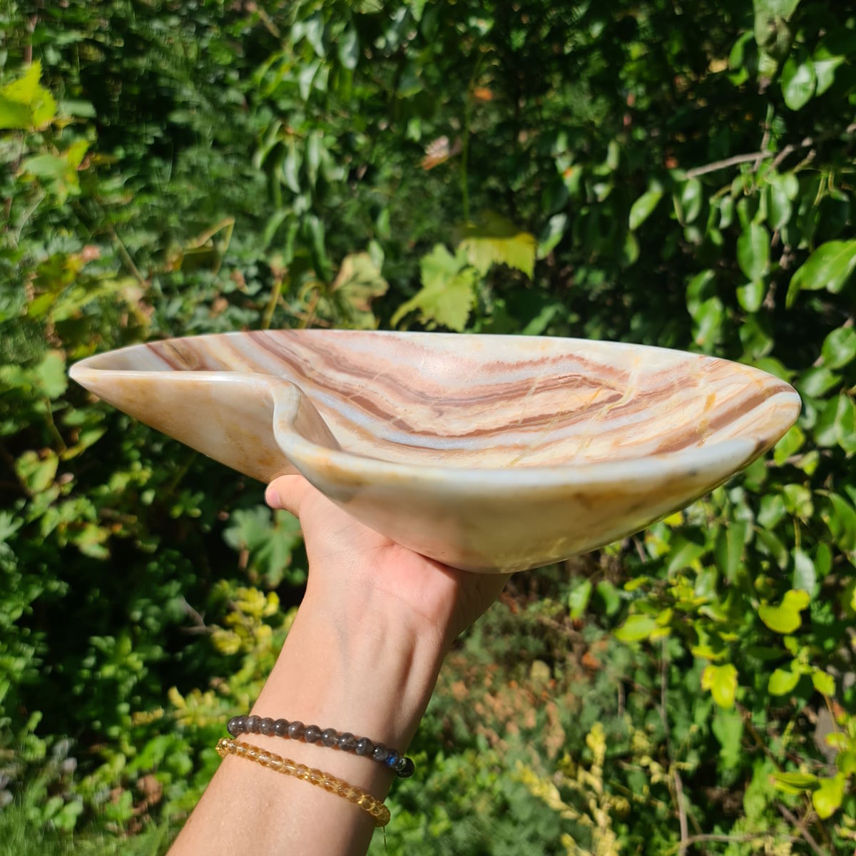 Kleine Aragonit Steinschale von Steinwelten