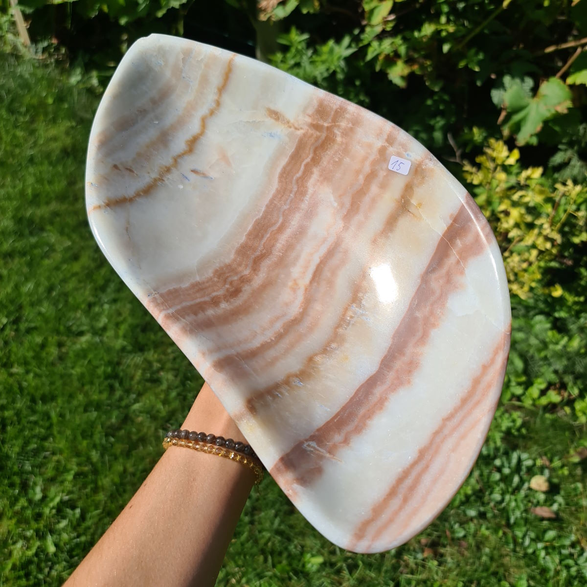 Gebänderte Aragonit Steinschale