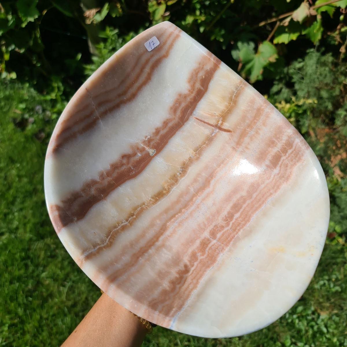 Polierte Edelstein Schale aus Aragonit