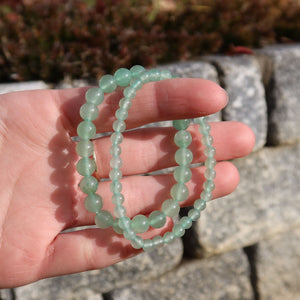 Bracciale in pietra preziosa avventurina verde per polsi sottili in varianti 4-6 o 8 mm