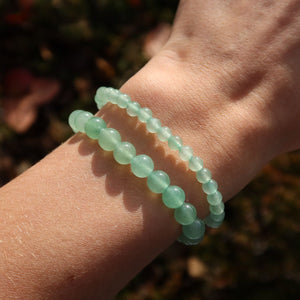 Bracciale in pietra preziosa avventurina verde per polsi sottili in varianti 4-6 o 8 mm