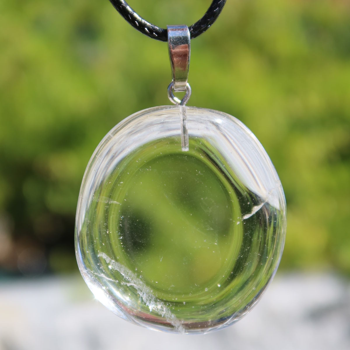 Bergkristall Anhänger 37mm mit Silberöse, klarer Kristall für Gedankenfreiheit und Fokus, Unikat Nr. 10, Naturstein Schmuck