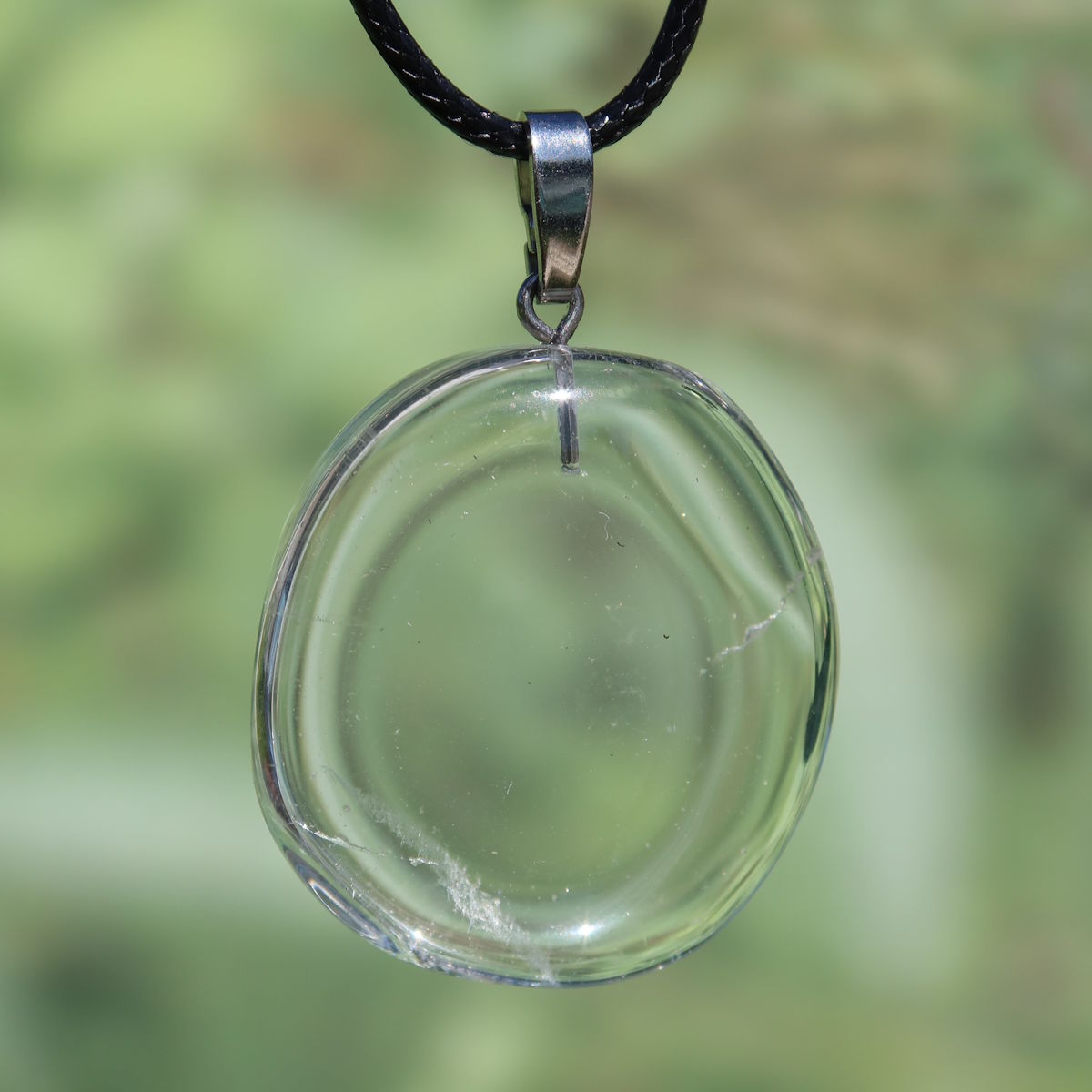 Bergkristall Anhänger 37mm mit Silberöse, klarer Kristall für Gedankenfreiheit und Fokus, Unikat Nr. 10, Naturstein Schmuck