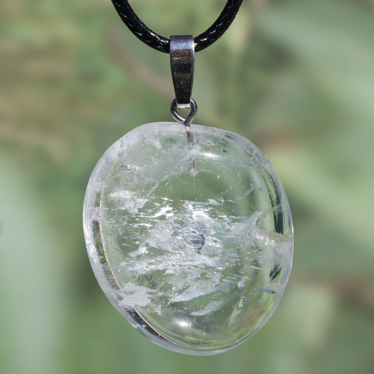 Bergkristall Anhänger 35mm, einzigartig, klarer Gedanke, Stabilität, Silberöse, Steinwelten, online Shop, kaufen