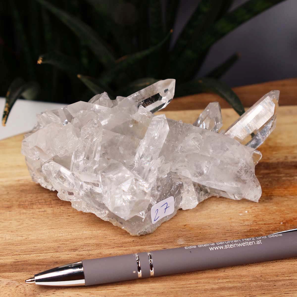 Bergkristall Stufe 1A Qualität, 5x11x8 cm - Klarheit und Fokus - UNIKAT Nr. 27, naturbelassene Kristallformation aus Brasilien