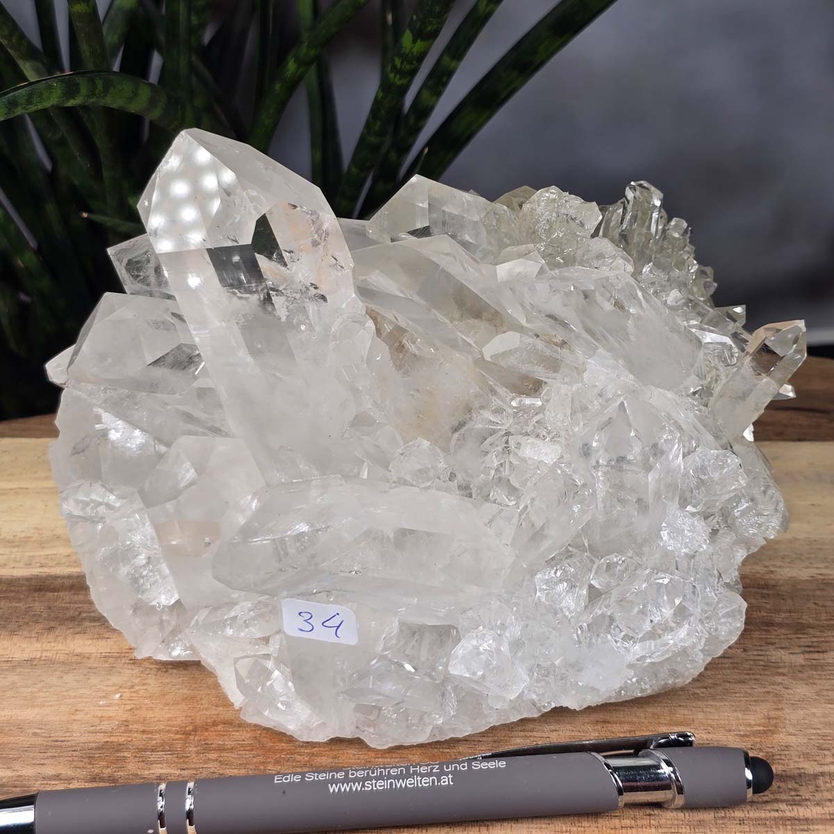 Bergkristall Stufe 1A Qualität, 10x14x9 cm - Klarheit und Fokus - UNIKAT Nr. 34, natürliche Rohform aus Brasilien, ungeschliffen