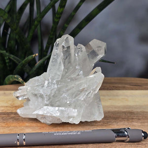 Bergkristall Stufe 1A Qualität, 7x8x9 cm - Klarheit und Fokus - UNIKAT Nr. 37, rohe brasilianische Kristallstruktur, Naturprodukt