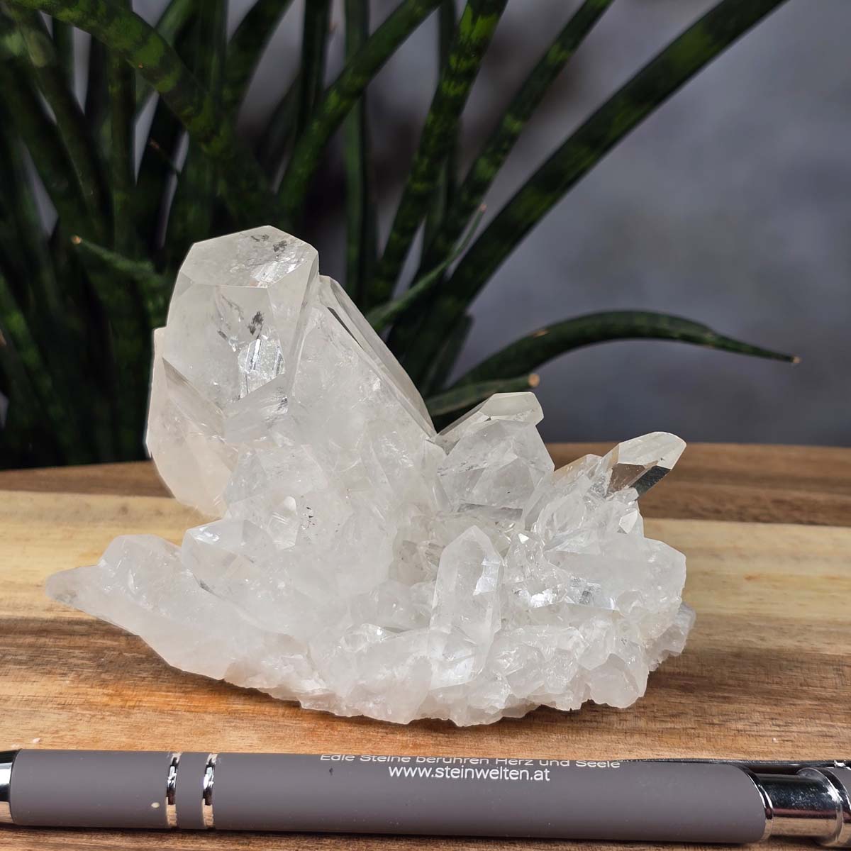 Bergkristall Stufe 1A Qualität, 7x10x6 cm - Klarheit und Fokus - UNIKAT Nr. 38 mit klaren Spitzen und natürlichen Strukturen.