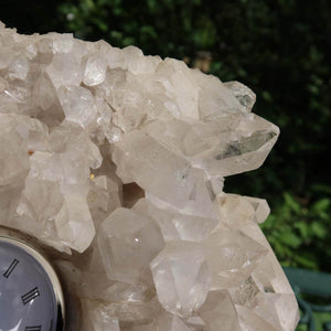 Bergkristall Stufe 1A Qualität mit Uhr und klaren Spitzen, 12kg Sammlerstück, natürliche Schönheit aus Brasilien, UNIKAT Nr. 19