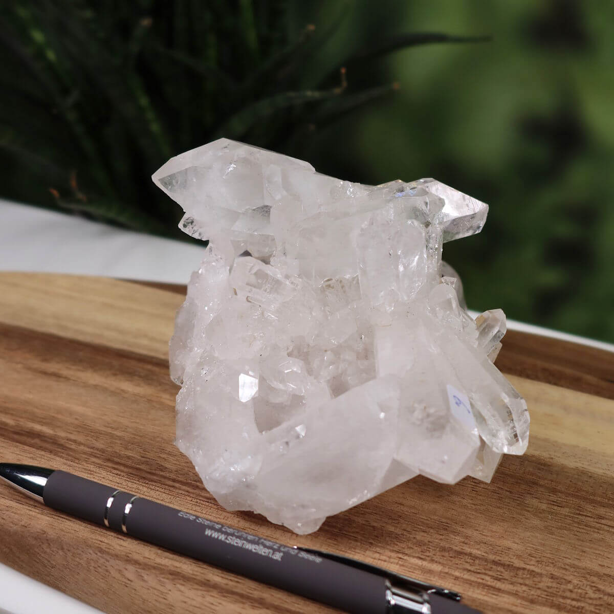 Natural Brazilian Quartz Crystal Cluster with Pen for Scale