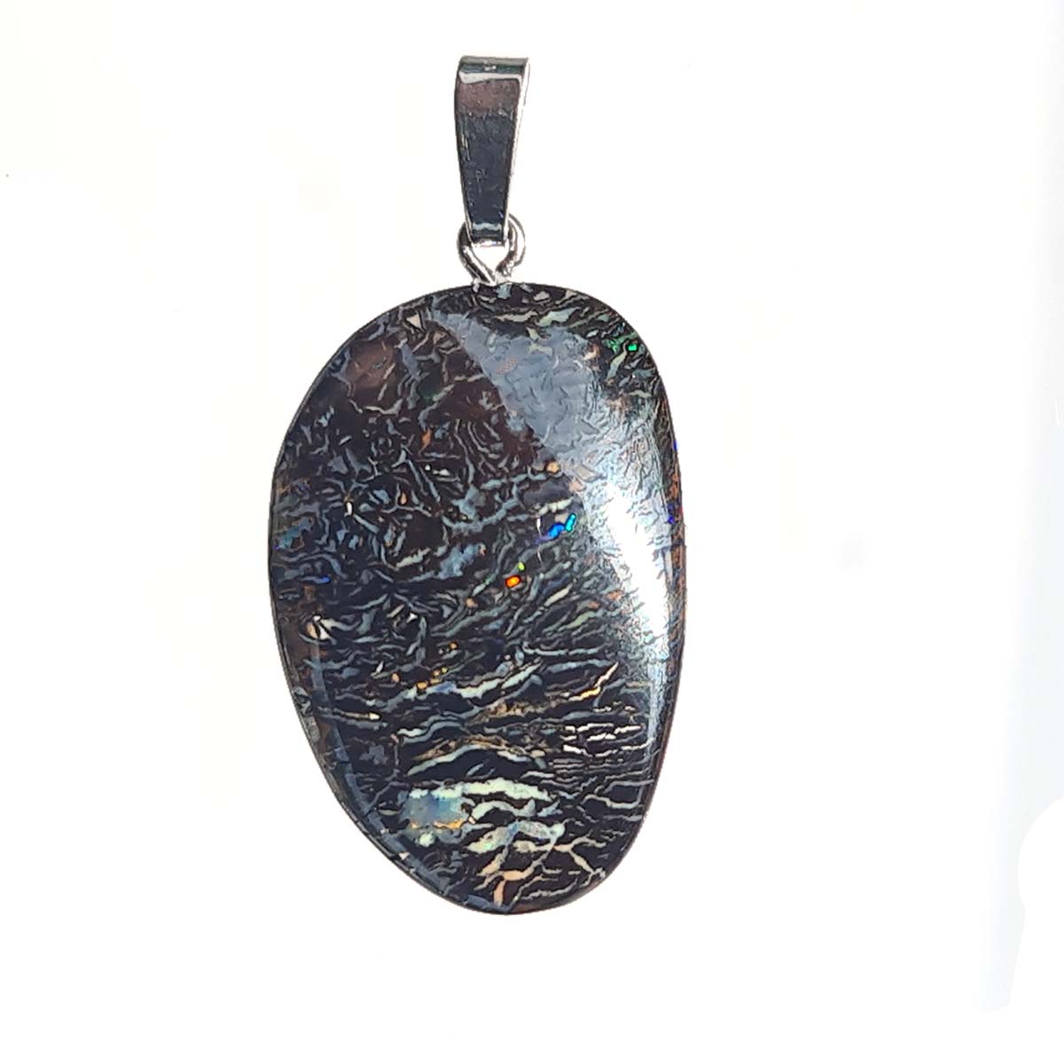 Anhänger aus Opal mit Silberschlaufe