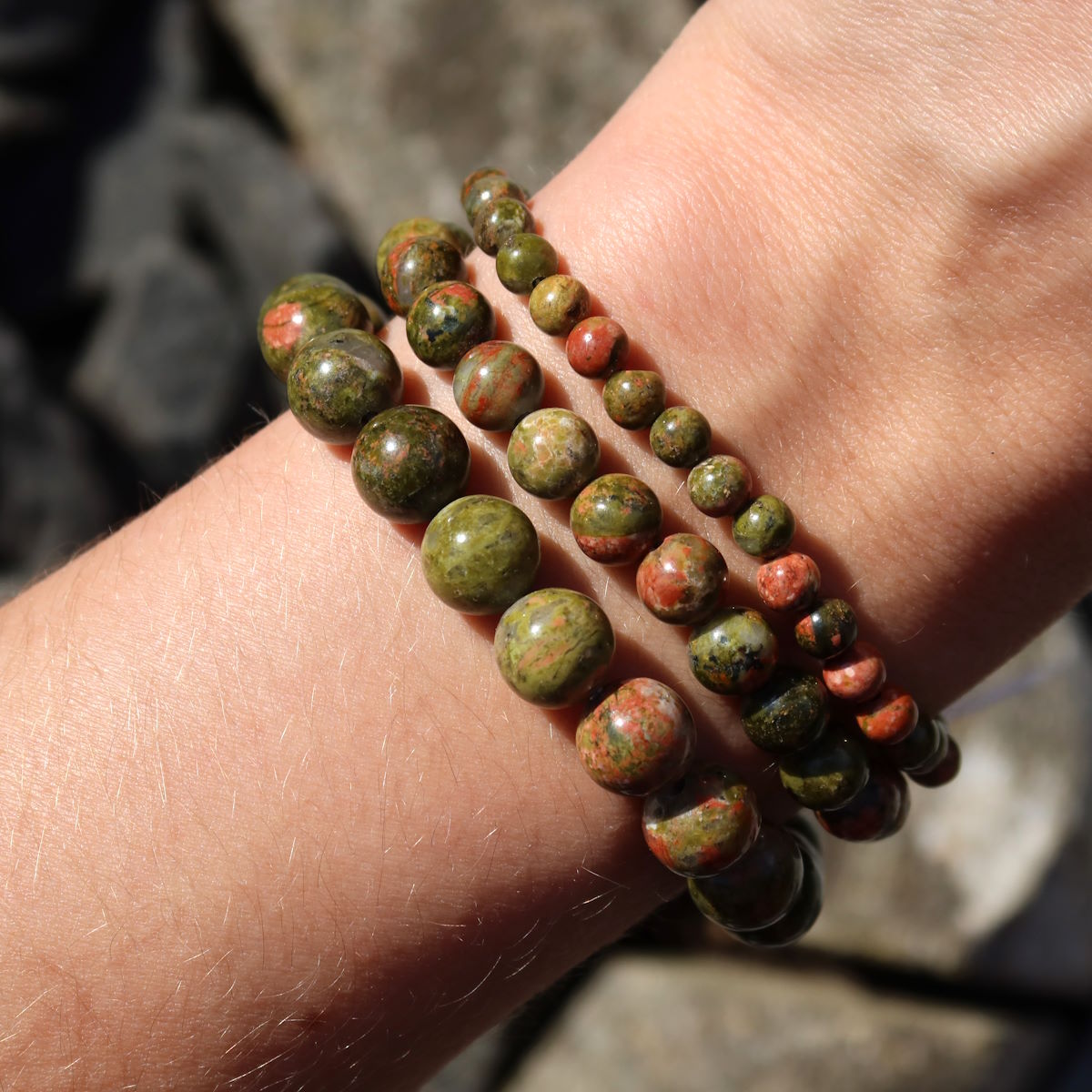 Epidot Unakit Armband