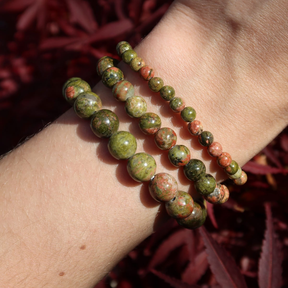 Epidot Unakit Armband