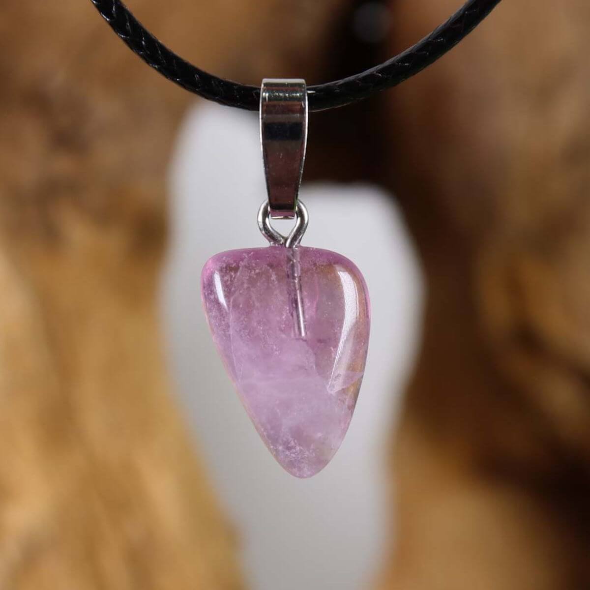 Alt Tag: Unique Fluorite Pendant with Silver Bail, Vibrant Purple-Green Gemstone for Concentration and Freedom.