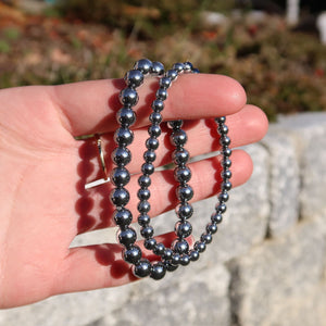 Hämatit Edelstein Armband für schmale Handgelenke in Varianten  4-6 oder 8mm