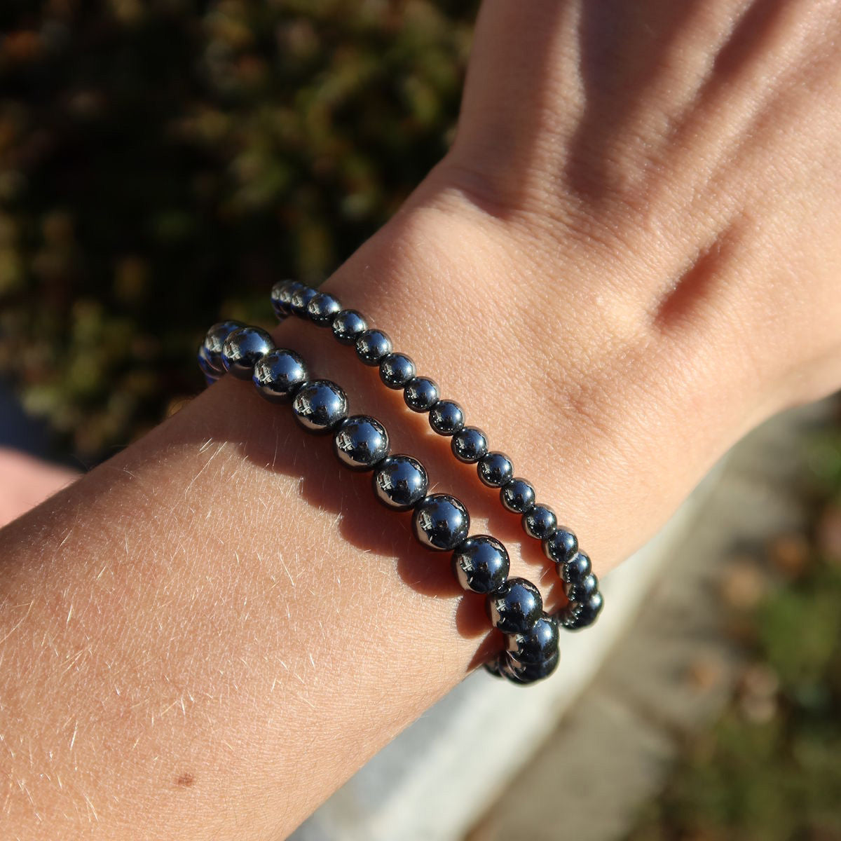 Hämatit Edelstein Armband für schmale Handgelenke in Varianten  4-6 oder 8mm