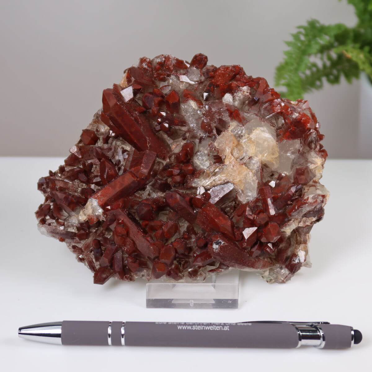 Seltene Hämatit Quarz Bergkristall aus Marokko, 13x12x4cm, exklusiv online kaufen bei Steinwelten, Graz und Wiener Neustadt.