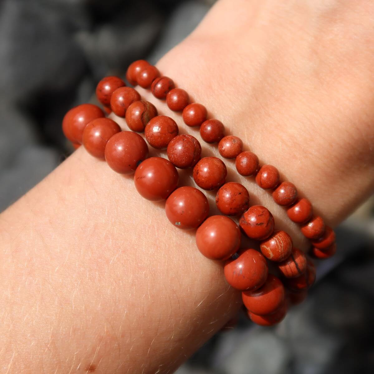 Roter Japis Edelstein Armband