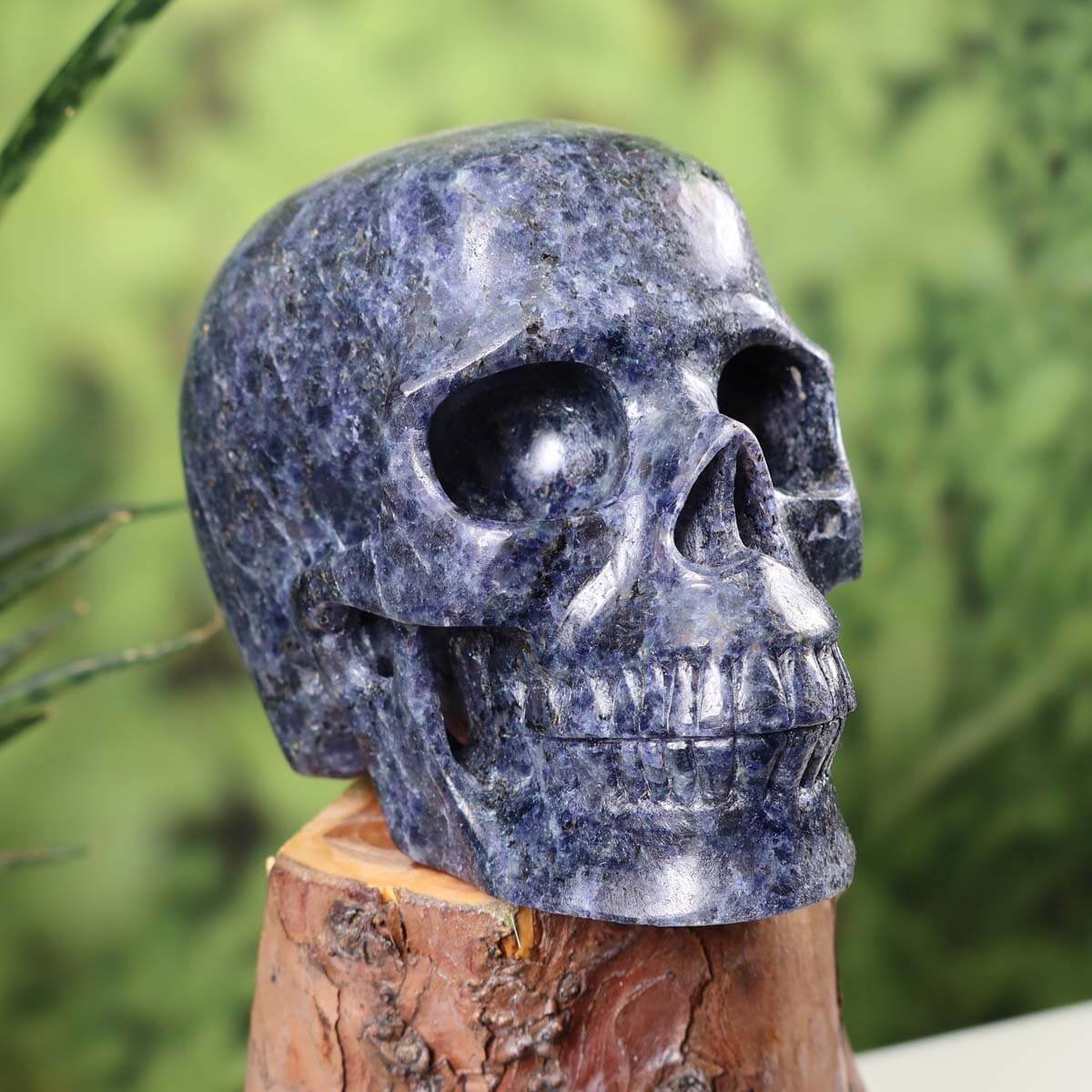 Echter großer Kristall Schädel aus Naturstein, handgefertigt, 13x10 cm, Unikat, Graz Mineralien und Edelsteine.