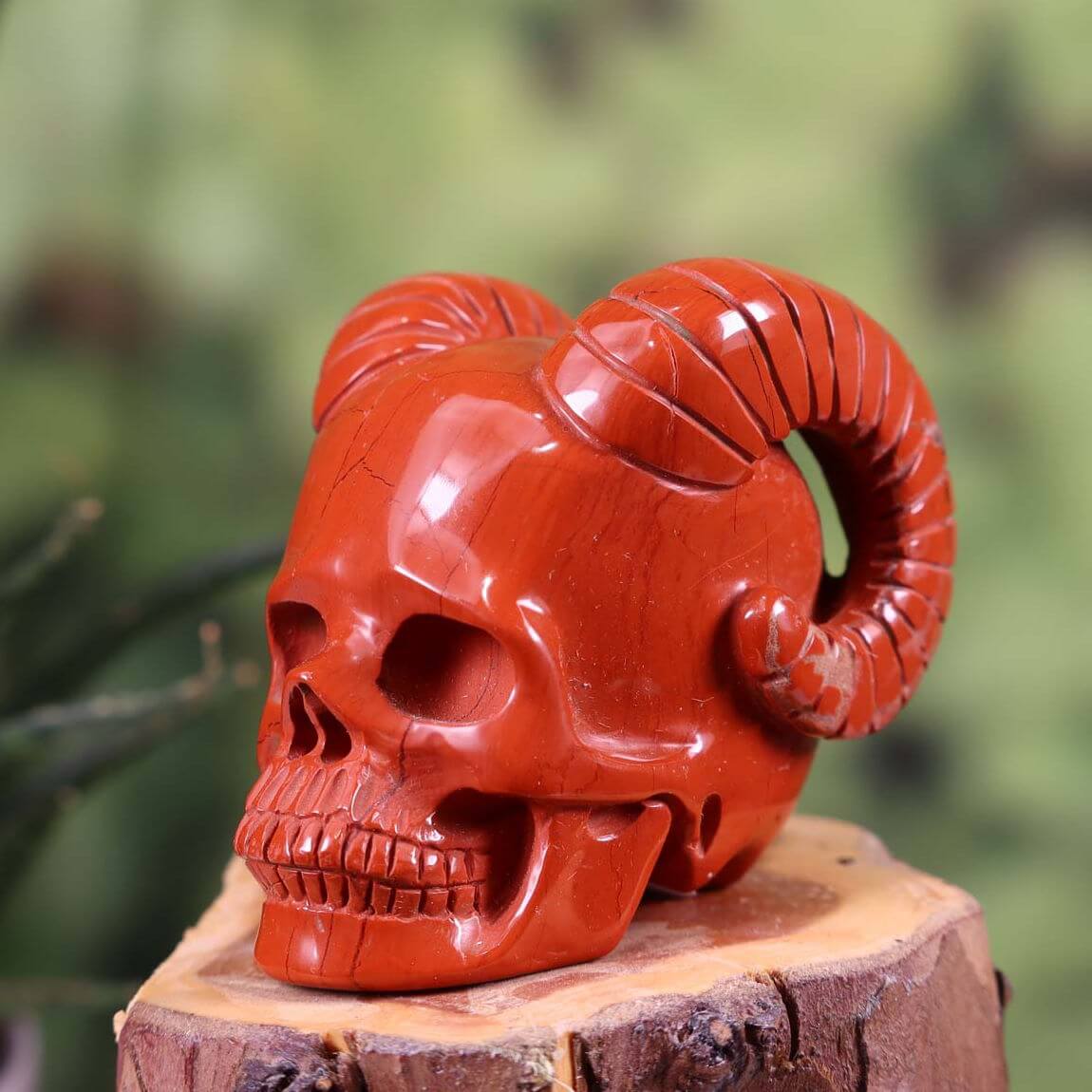 Handcrafted Red Jasper Crystal Skull, 7x5 cm, unique collector's item available at Steinwelten Graz and Wiener Neustadt