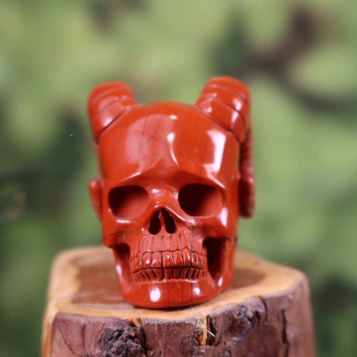 Handcrafted Red Jasper Crystal Skull, 7x5 cm, unique collector's item available at Steinwelten Graz and Wiener Neustadt
