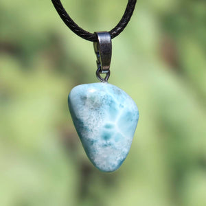 Echter Larimar Anhänger mit Silberöse, 25mm, exklusive Rarität aus der Dominikanischen Republik, einzigartiges Schmuckstück