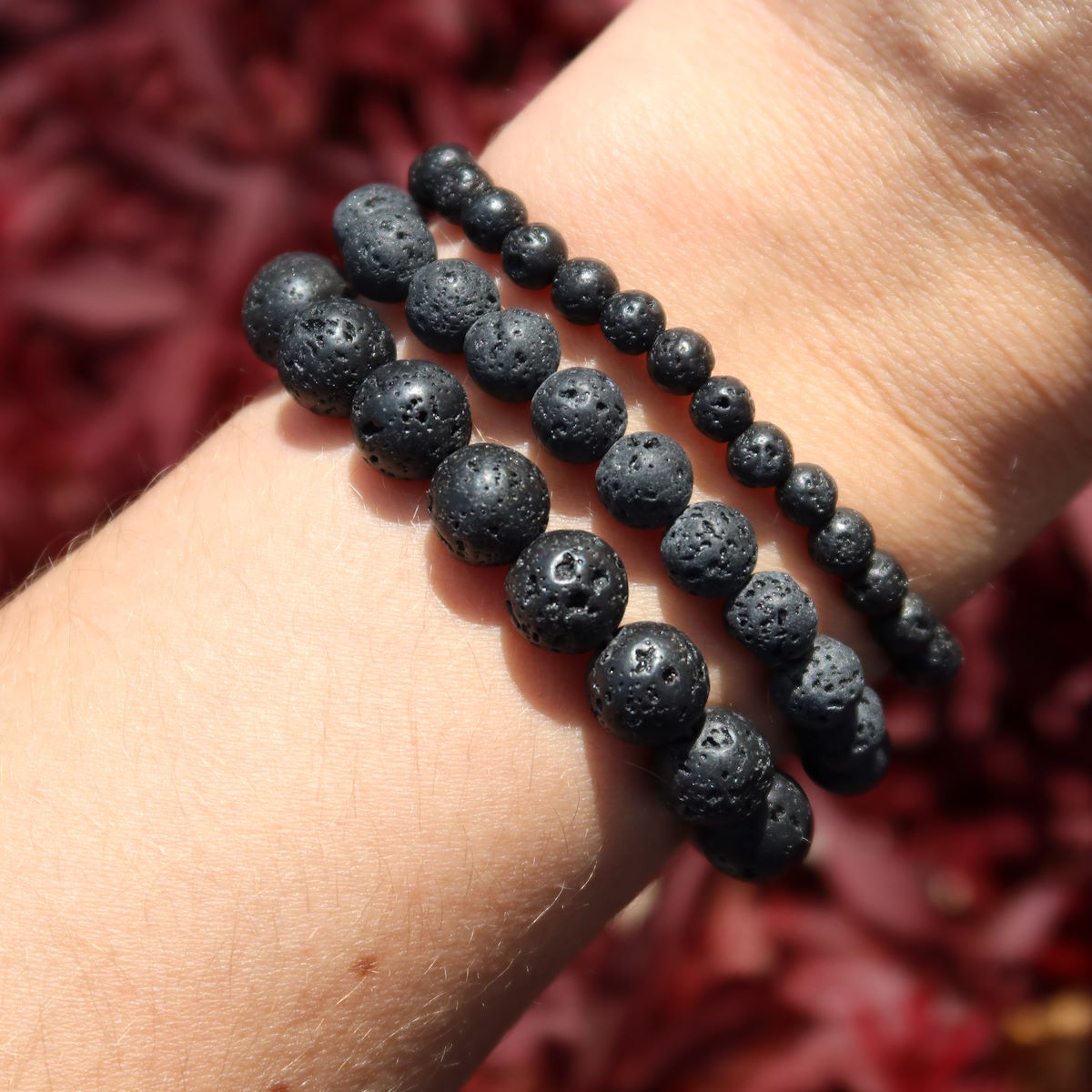 Edelstein Armband aus Lava Steinen