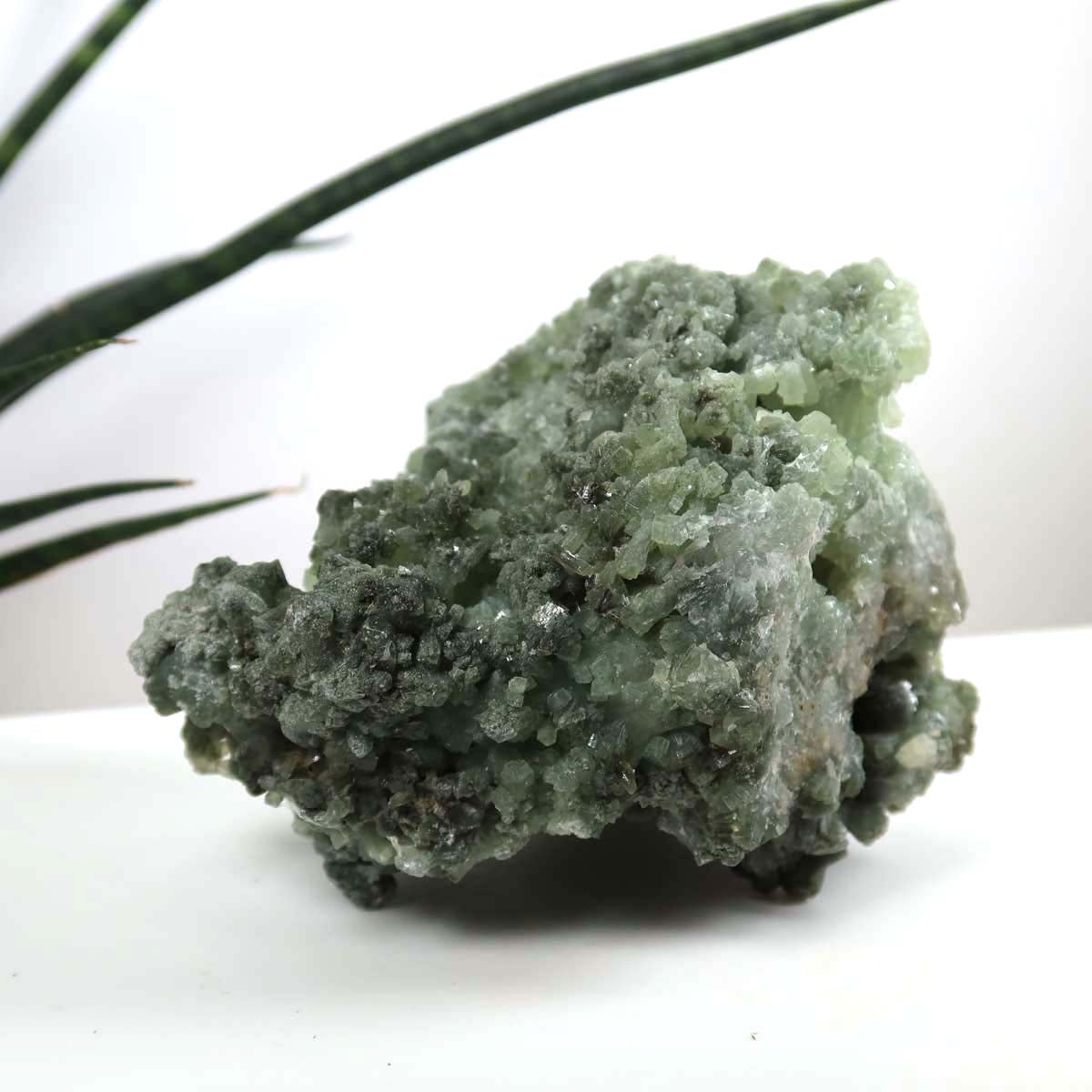 Prehnit 1A Kristall Stufe – aus Marokko 11x8cm - Exklusive Stücke für Sammler und Liebhaber Unikat Nr.43, grüner Prehnit-Kristall