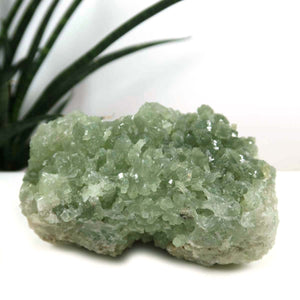 Prehnit 1A Kristall Stufe – aus Marokko 12x5cm - Exklusive Stücke für Sammler und Liebhaber Unikat Nr.44, grüner Kristall