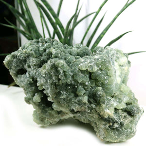 Prehnit 1A Kristall Stufe – aus Marokko 20x10cm - Exklusive Stücke für Sammler und Liebhaber Unikat Nr.45, grün und strahlend.