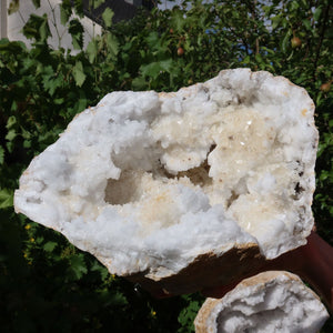Quarz Geode geöffnet -XXL– Glücksgeode – Stabilität und Klarheit – 30x25x20cm - Unikat Nr. 17 with natural quartz crystals.