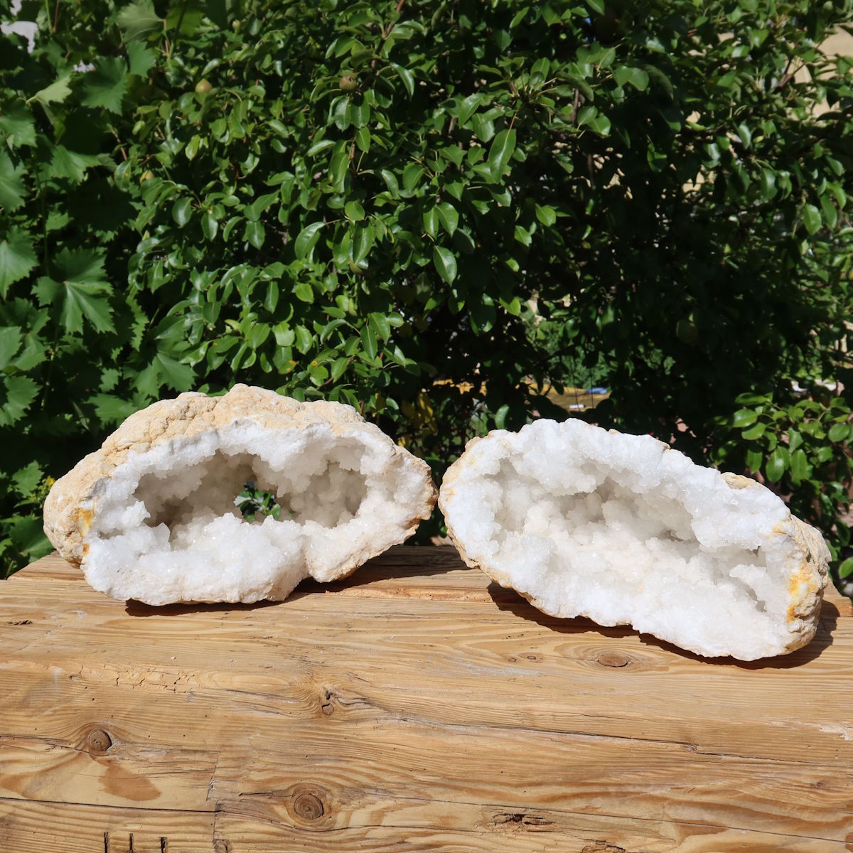 Quarz Geode geöffnet -XXL– Glücksgeode – Stabilität und Klarheit – 37x36x19cm - Unikat Nr. 5, natürliche Quarzkristalle