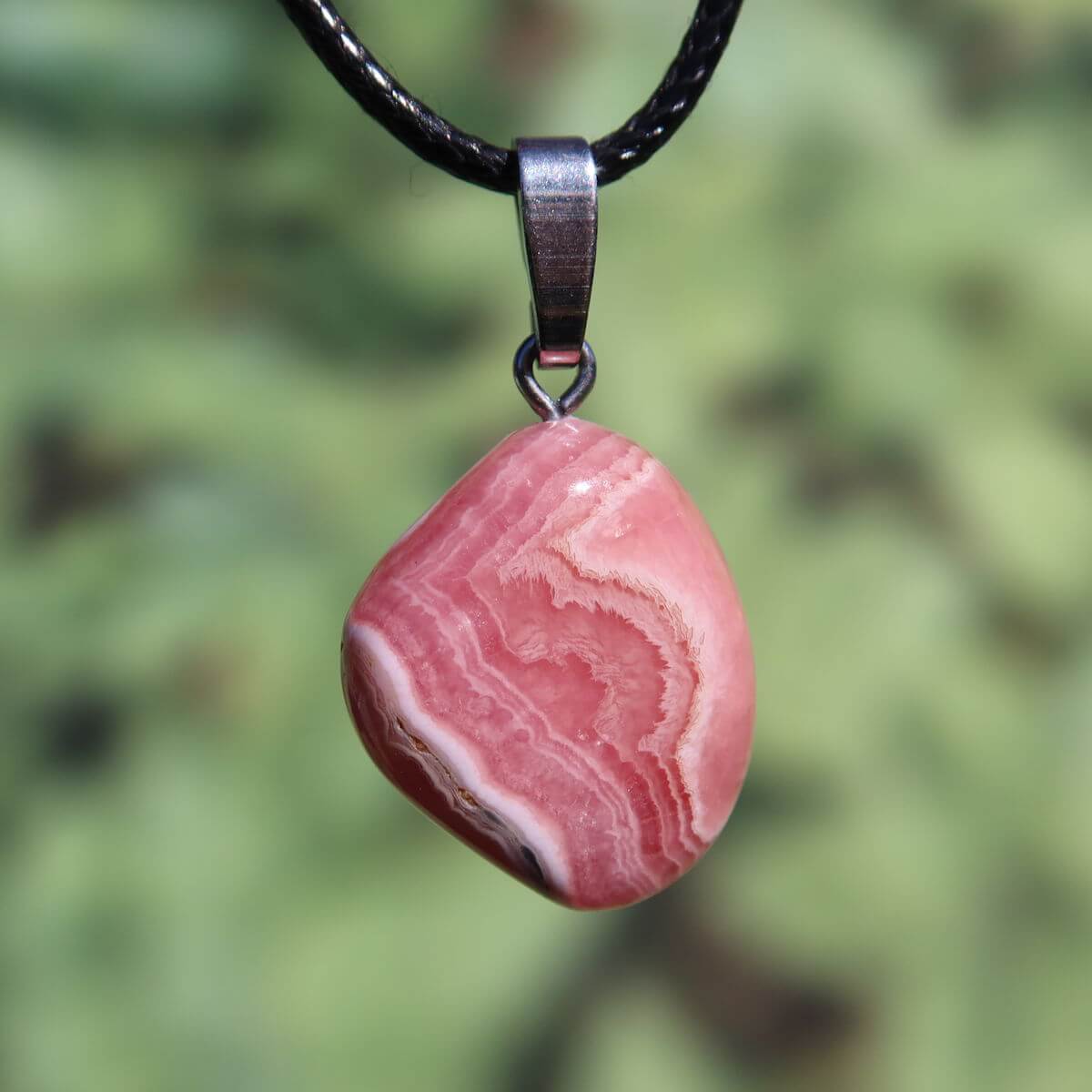 Rhodochrosit Anhänger in 1A Qualität, einzigartig rosa Struktur, Steinwelten Graz und Wiener Neustadt, online kaufen