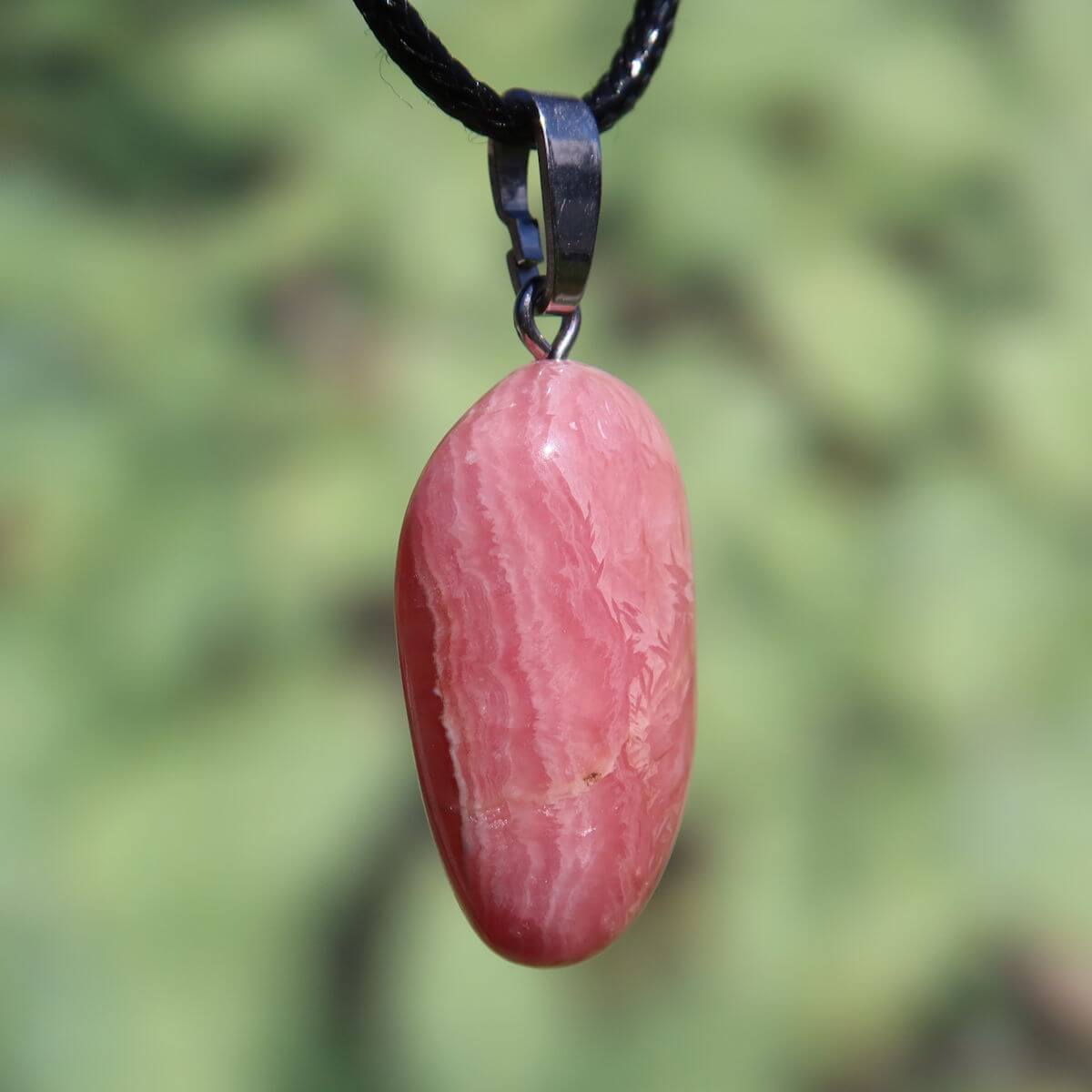 Rhodochrosit Anhänger 1A Qualität, rosa Edelstein mit Silberöse, online kaufen bei Steinwelten Graz und Wiener Neustadt