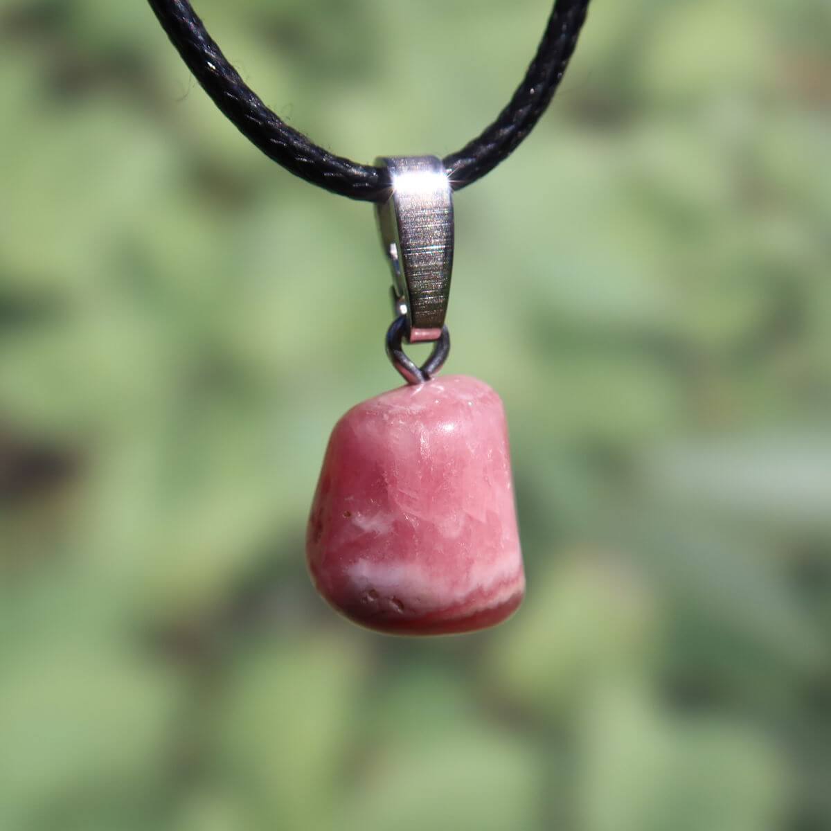 Rhodochrosit Anhänger 1A Qualität mit Silberöse aus Steinwelten, online kaufen in Graz und Wiener Neustadt