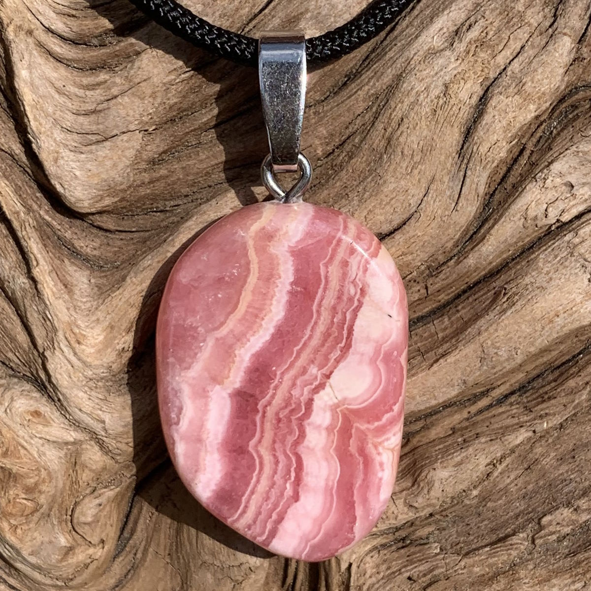 Rhodochrosit Anhänger mit Silberschlaufe von Steinwelten 