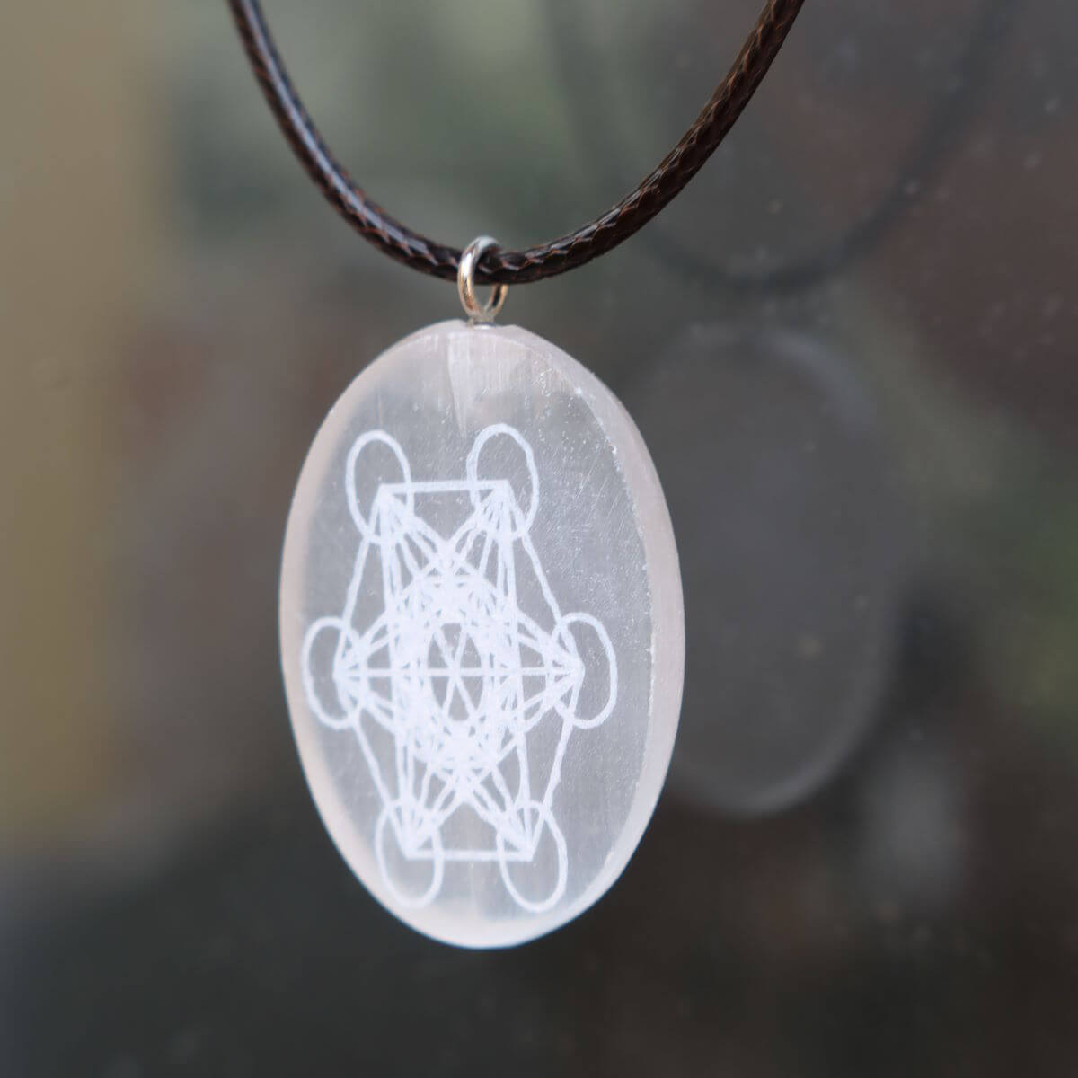 Selenit Kettenanhänger