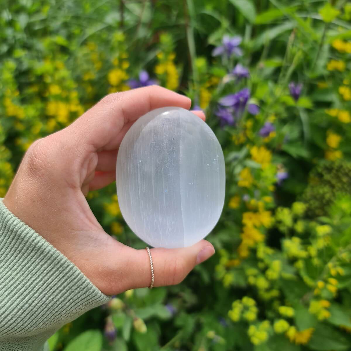 Selenit Seifenstein für die Hosentasche