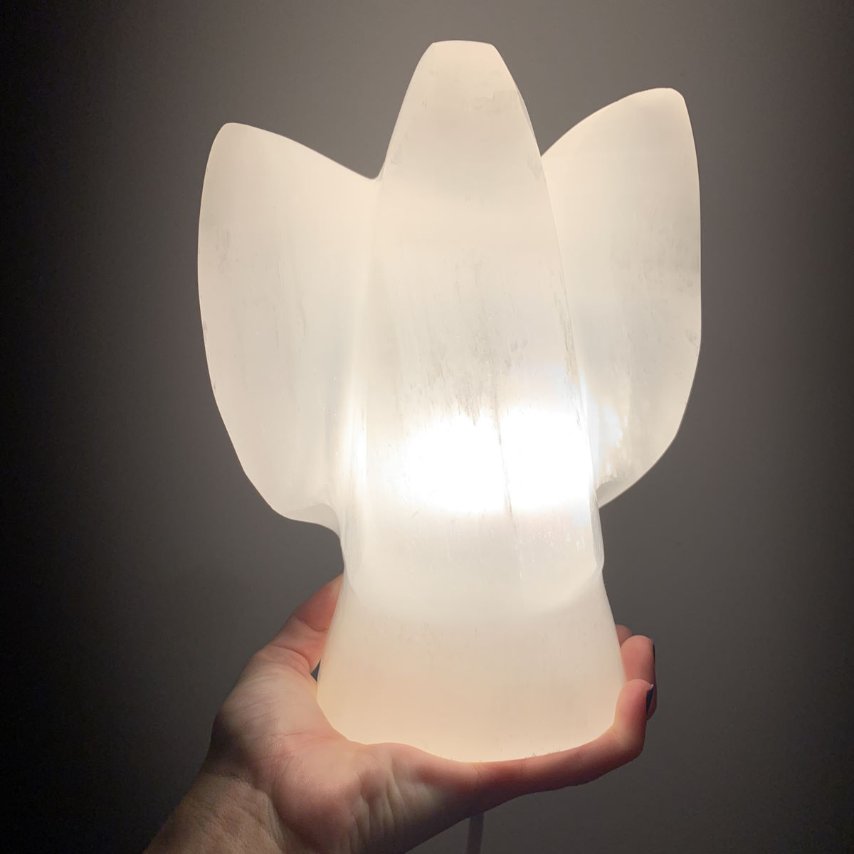 Selenit Engel Lampe LED 20cm