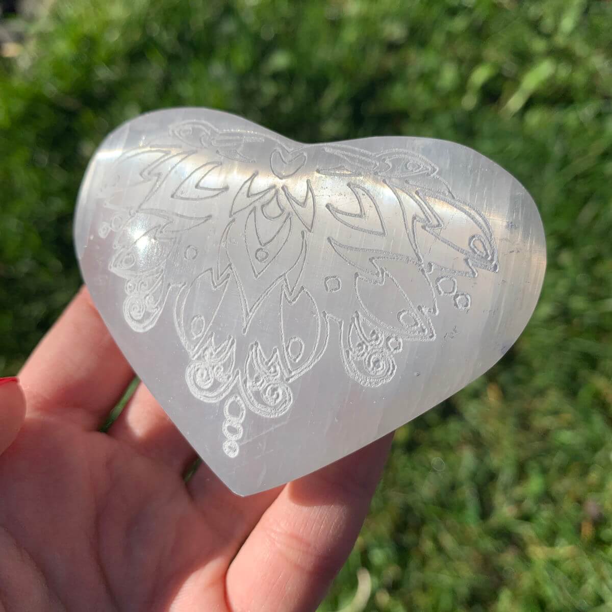 Selenit Herz von Steinwelten 