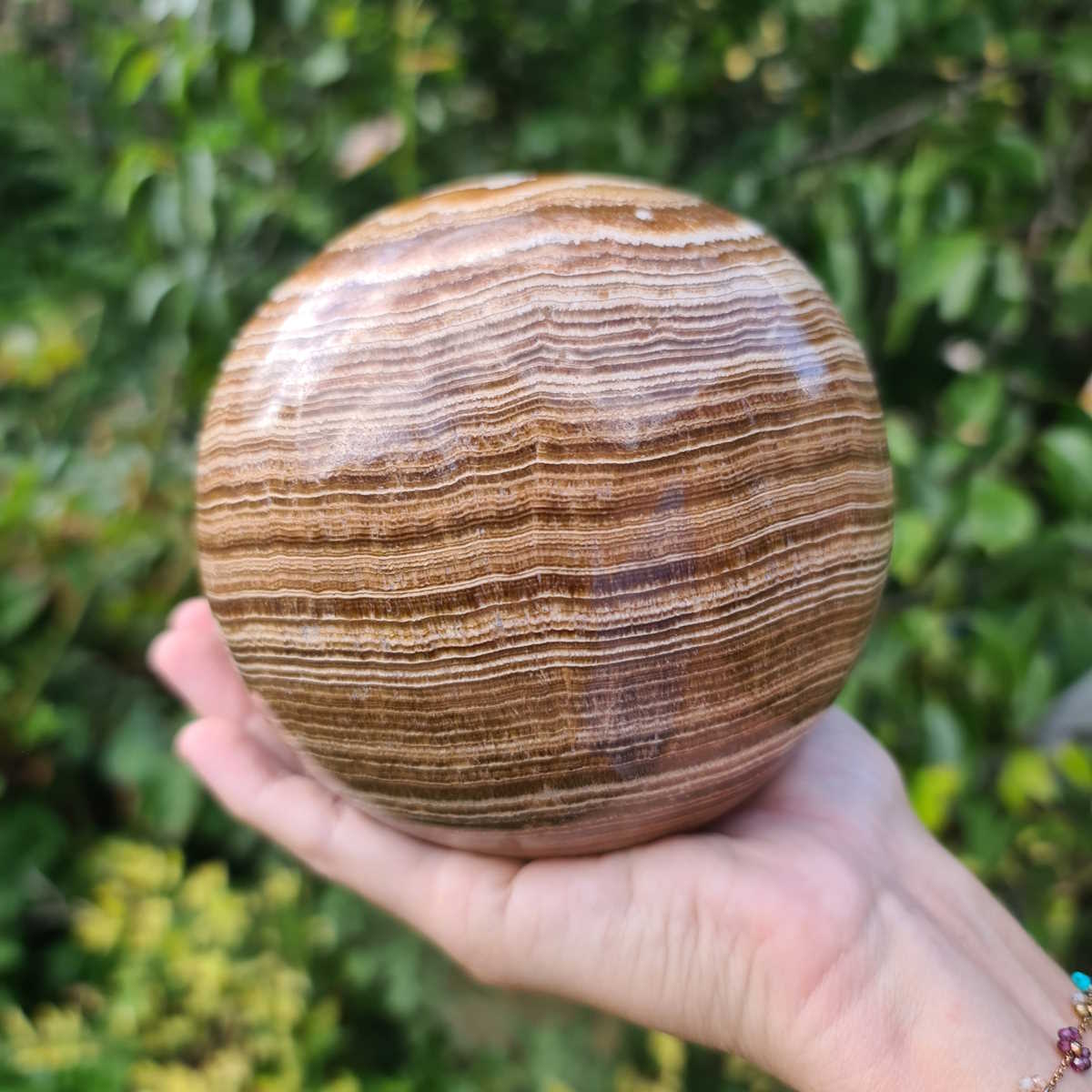 Steinwelten Aragonit Kugel gebändert