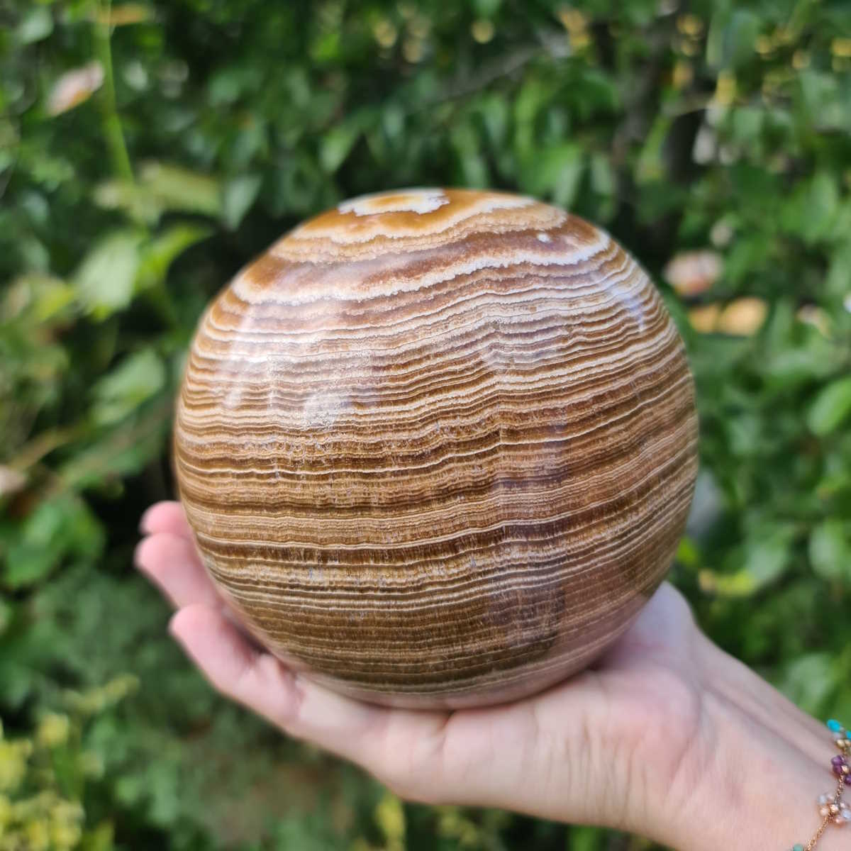 Steinwelten Aragonit Kugel gebändert