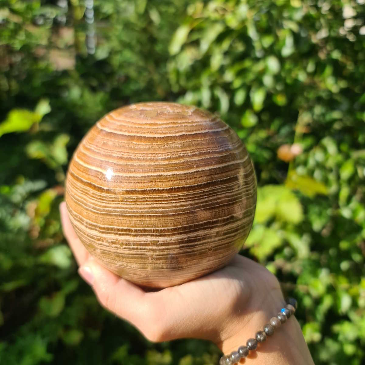 Aragonit Calcit gebänderte Steinkugel