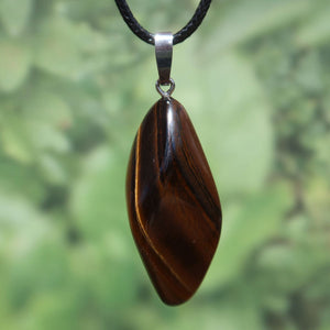 Tigerauge Anhänger 45mm - Selbstbewusstsein und Konzentration - UNIKAT Nr. 6 mit Silberöse - einzigartig und strahlend