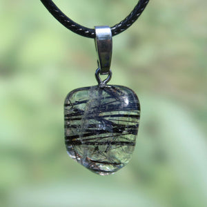 Turmalinquarz Anhänger mit Bergkristall und schwarzem Turmalin, Schutz und Gelassenheit, Unikat Nr. 7, 1A Qualität