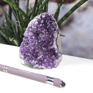 Uruguay Amethyst Mini Geode - 10x8x7cm - Harmonie und Entspannung – extra dunkler Qualität - NR 13, intense dark purple crystals